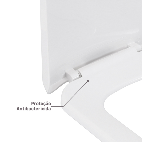 Assento Sanitário Luna Especial Polipropileno Fechamento Suave Branco Sensea - Image 5