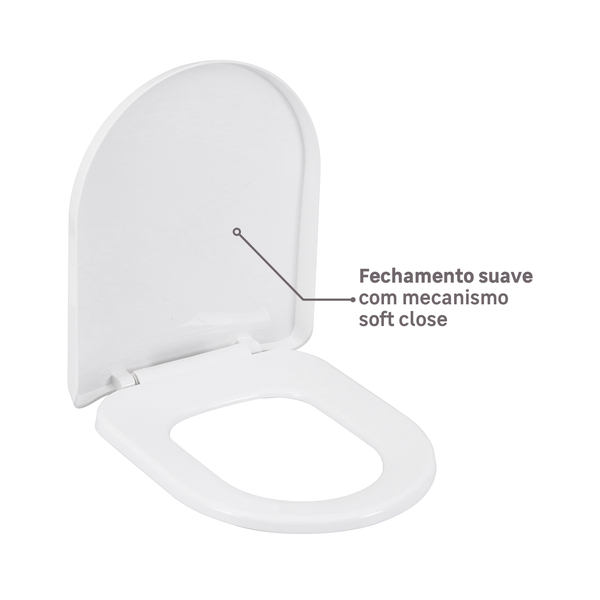 Assento Sanitário Luna Especial Polipropileno Fechamento Suave Branco Sensea - Image 4