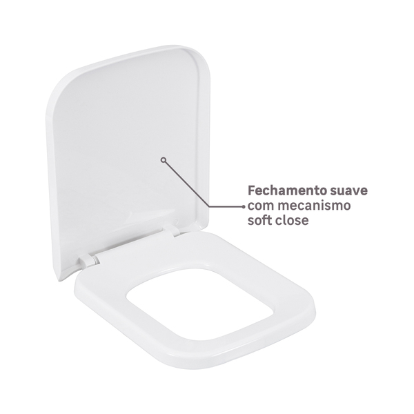 Assento Sanitário Lyon/Misti Polipropileno Fechamento Suave Branco Sensea - Image 4