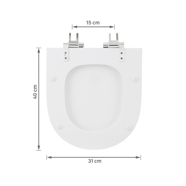 Assento Sanitário Formatos Riviera e Smart com Soft Close Quadrado Poliéster Branco Sensea - Image 10