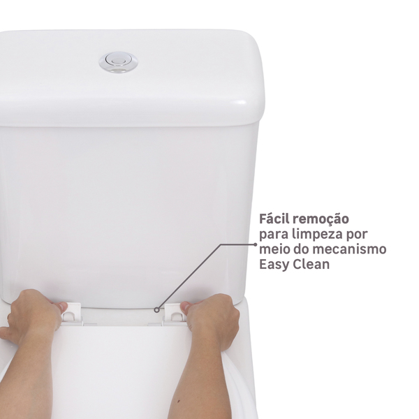 Assento Sanitário Formatos Riviera e Smart com Soft Close Quadrado Poliéster Branco Sensea - Image 7