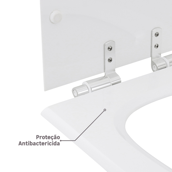 Assento Sanitário Formatos Riviera e Smart com Soft Close Quadrado Poliéster Branco Sensea - Image 6