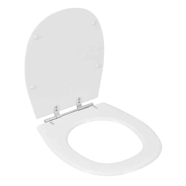 Assento Sanitário Formatos Aspen, Fast, Loren One e Alamo com Fechamento Comum Oval Poliéster Branco Sensea