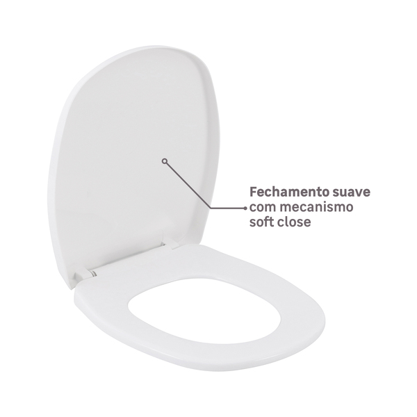 Assento Sanitário Aspen Polipropileno Fechamento Suave Branco Sensea - Image 4