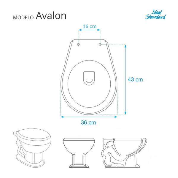 Assento Sanitário Avalon Bone (bege Claro) Para Vaso Ideal Standard - Image 5