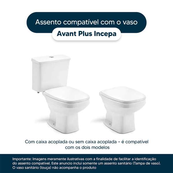 Assento Sanitário Avant Plus Branco Para Vaso Incepa - Image 4