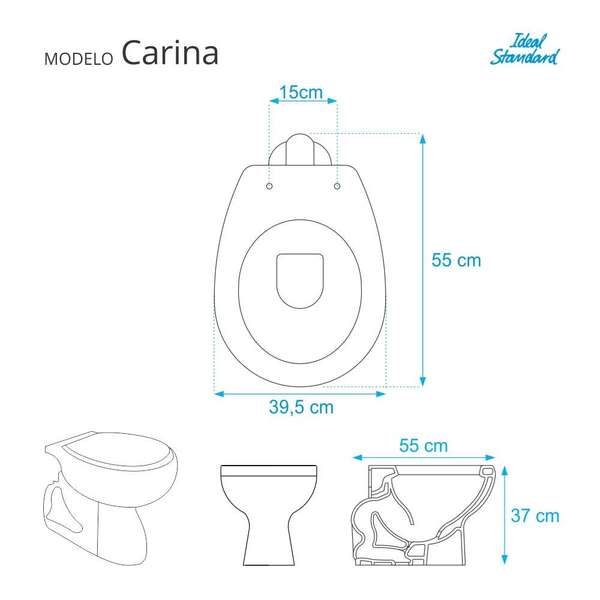 Assento Sanitário Carina Branco Para Vaso Ideal Standard - Image 2