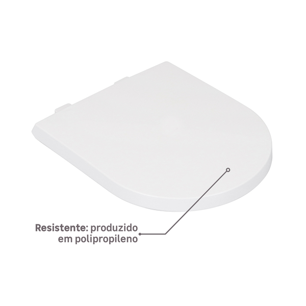 Assento Sanitário Carrara|Duna Polipropileno Fechamento Suave Branco Sensea - Image 3