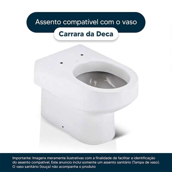 Assento Sanitário Carrara Creme Para Vaso Deca - Image 4