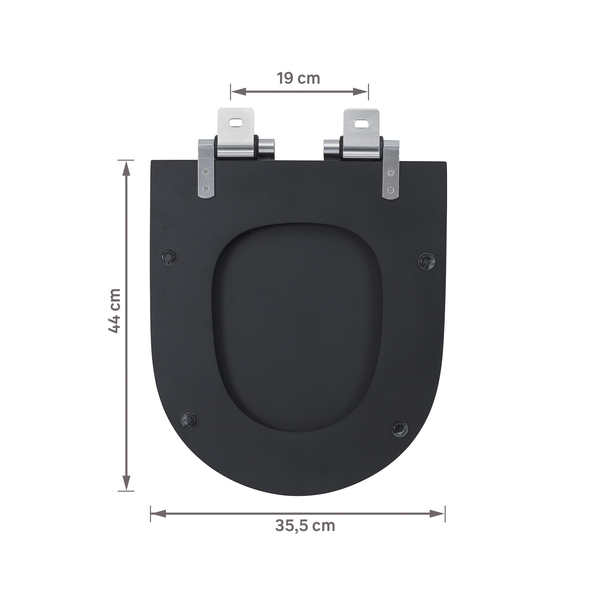 Assento Sanitário Formatos Carrara com Soft Close Quadrado Poliéster Preto Fosco Policlass - Image 9