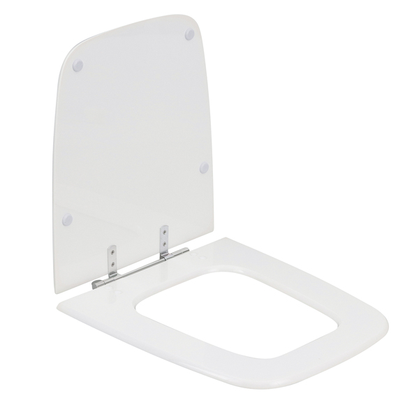 Assento Sanitário Formatos Clean e Boss com Fechamento Comum Quadrado Poliéster Branco Sensea