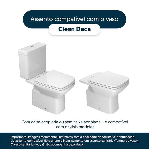 Assento Sanitário Clean Branco Para Louça Deca - Image 4