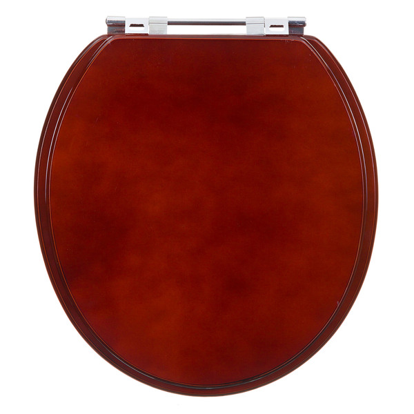 Assento Sanitário Convencional com Fechamento Comum Oval MDF Mogno Sicmol - Image 2