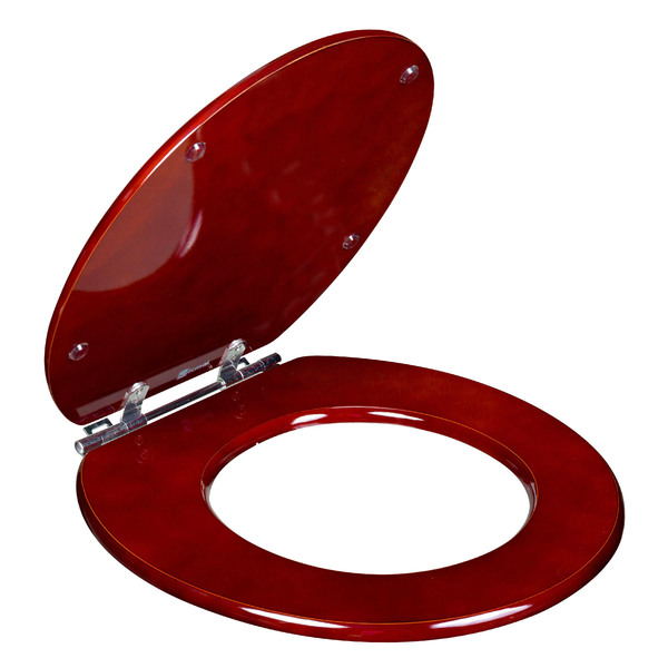 Assento Sanitário Convencional com Fechamento Comum Oval MDF Mogno Sicmol