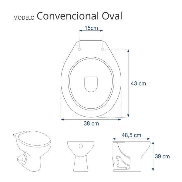 Assento Sanitário Convencional Oval Branco Para Vaso Deca - Image 4