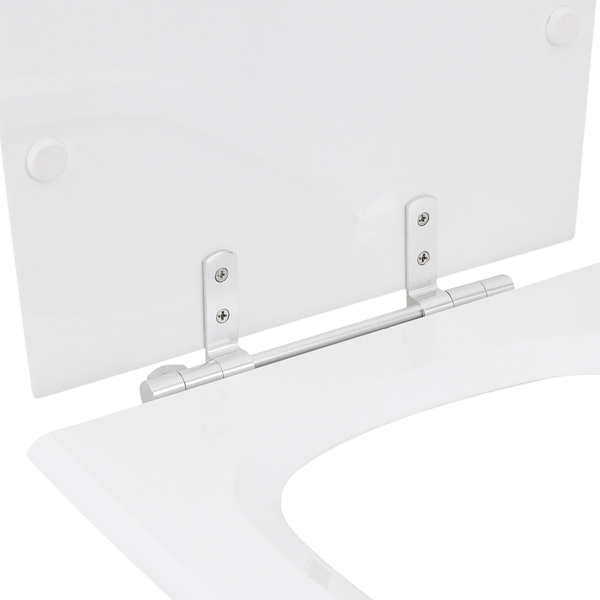 Assento Sanitário Formatos Debba com Fechamento Comum Quadrado Poliéster Branco Sensea - Image 4