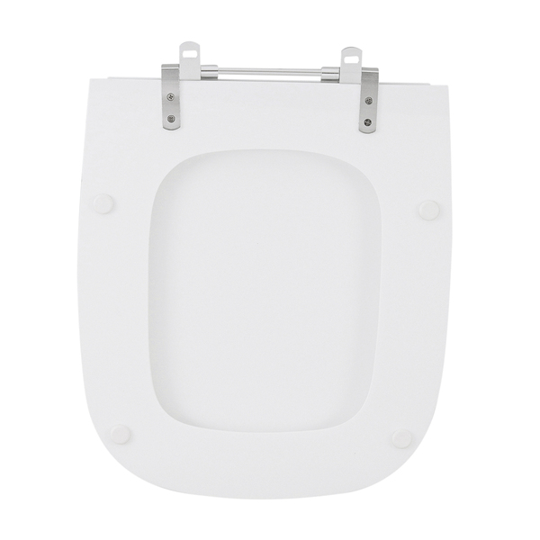 Assento Sanitário Formatos Debba com Fechamento Comum Quadrado Poliéster Branco Sensea - Image 6