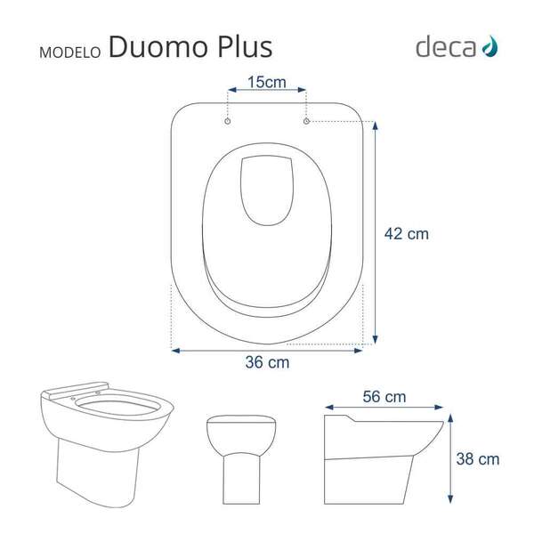 Assento Sanitário Duomo Plus Branco Para Vaso Deca - Image 7