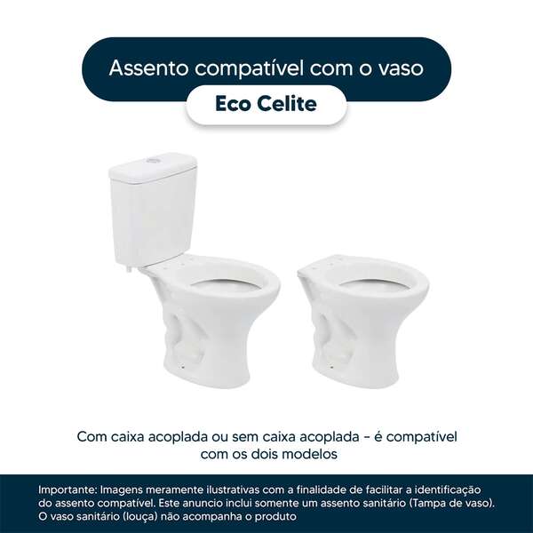 Assento Sanitário Eco Branco Para Vaso Celite - Image 4