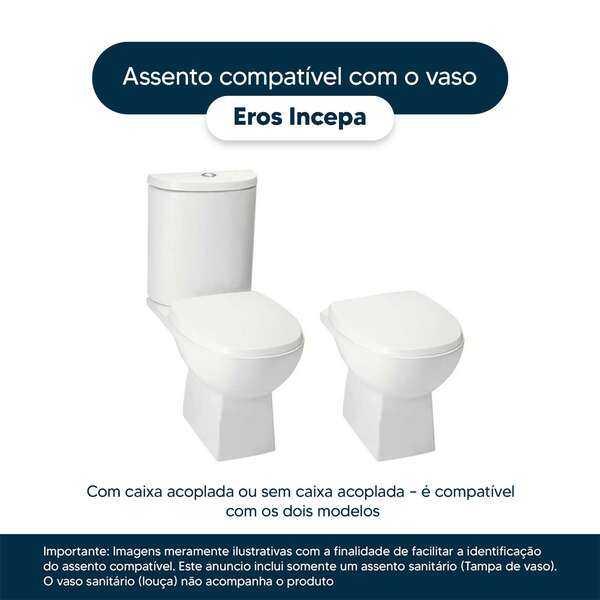 Assento Sanitário Eros Branco Para Vaso Incepa - Image 4