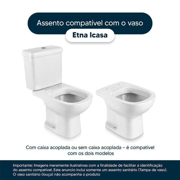 Assento Sanitário Etna Branco Para Vaso Icasa - Image 4