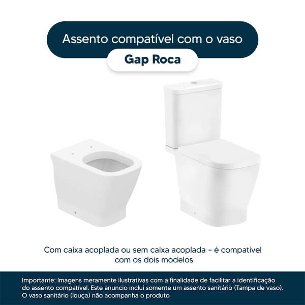 Assento Sanitário Gap Branco Para Vaso Roca - Image 4