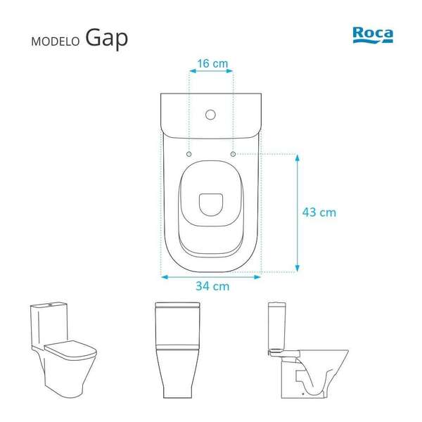 Assento Sanitário Gap Branco Para Vaso Roca - Image 5