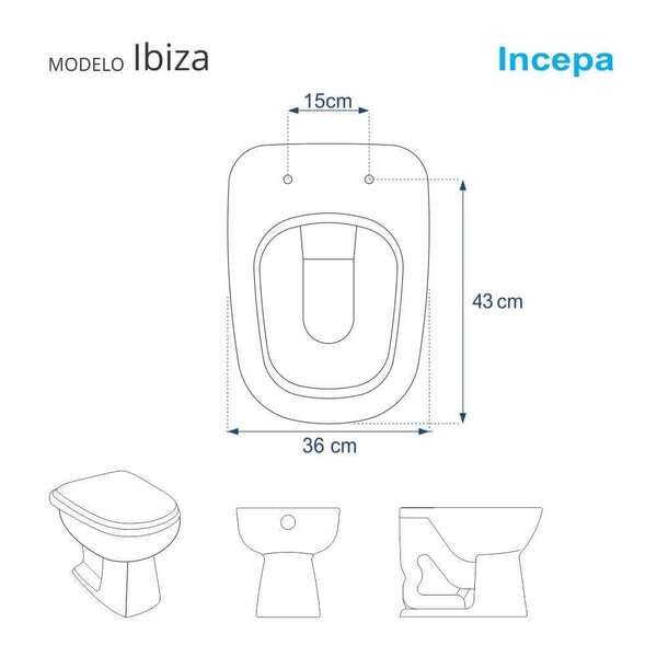 Assento Sanitário Ibiza Branco Para Vaso Incepa Cidamar - Image 5