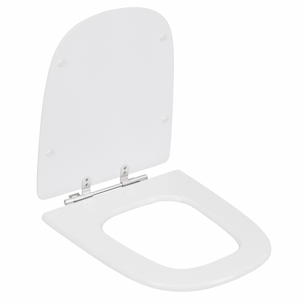 Assento Sanitário Formatos Ibiza com Fechamento Comum Quadrado MDF Branco Sensea