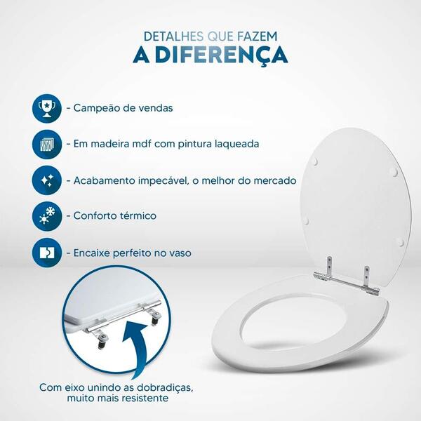 Assento Sanitario Laqueado Convencional Oval Bone Para Vaso Ideal Standard Standard - Image 5