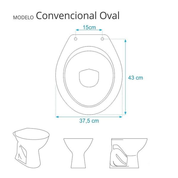 Assento Sanitario Laqueado Convencional Oval Bone Para Vaso Ideal Standard Standard - Image 3