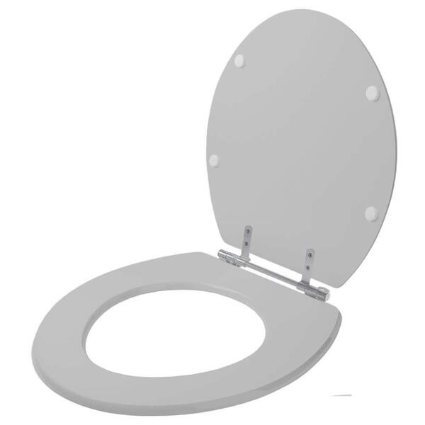 Assento Sanitario Laqueado Convencional Oval Cinza Real Para Vaso Deca - Image 2