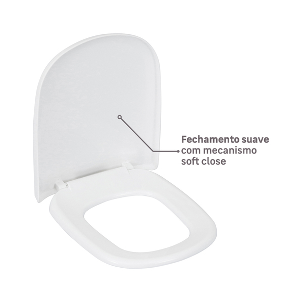 Assento Sanitário Lille|Etna Polipropileno Fechamento Suave Branco Sensea - Image 4