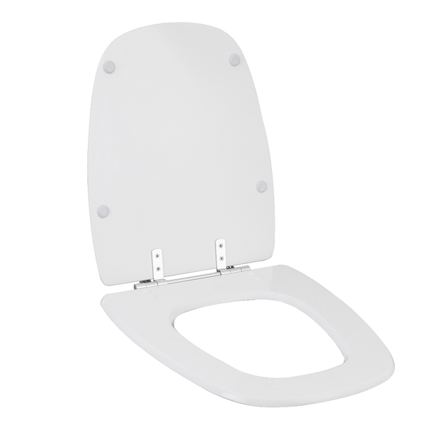 Assento Sanitário Formatos Monte Carlo com Fechamento Comum Quadrado Poliéster Branco Sensea