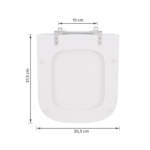 Assento Sanitário Formatos Quadra com Fechamento Comum Quadrado Poliéster Branco Sensea - Image 8