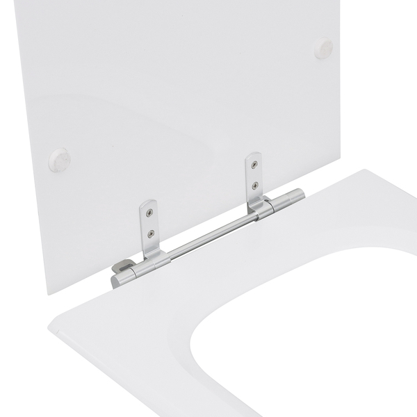 Assento Sanitário Formatos Quadra com Fechamento Comum Quadrado Poliéster Branco Sensea - Image 5