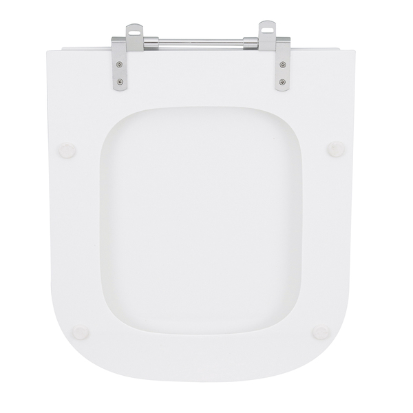 Assento Sanitário Formatos Quadra com Fechamento Comum Quadrado Poliéster Branco Sensea - Image 6