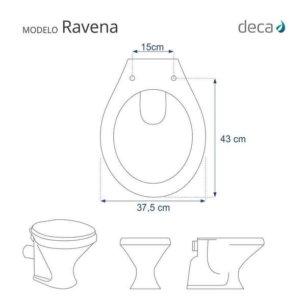 Assento Sanitário Ravena Creme Para Vaso Deca - Image 5