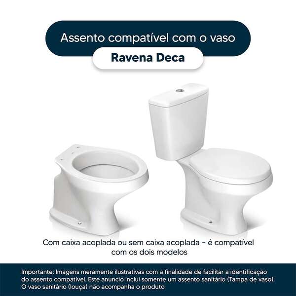 Assento Sanitário Ravena Creme Para Vaso Deca - Image 4