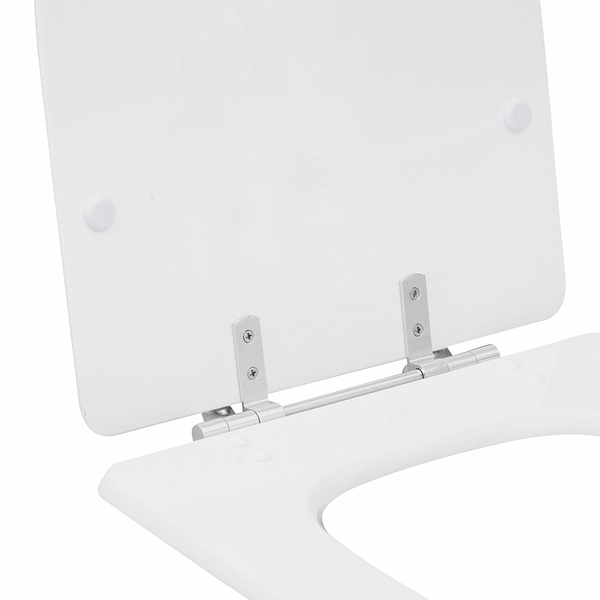Assento Sanitário Formatos Riviera e Smart com Fechamento Comum Quadrado Poliéster Branco Sensea - Image 4