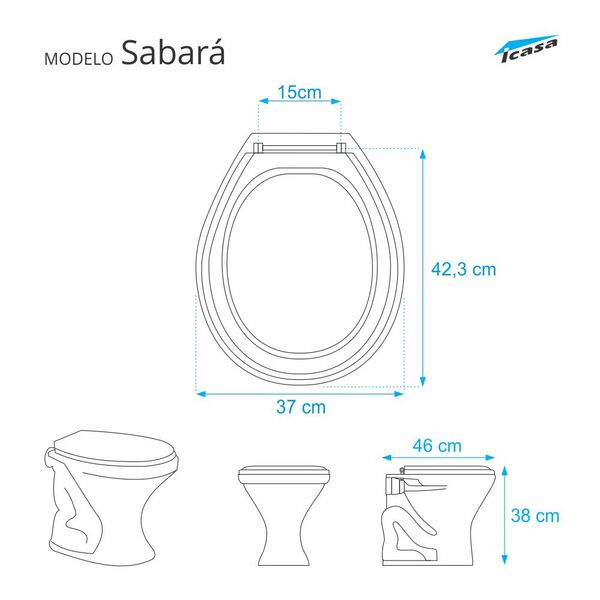 Assento Sanitário Sabará Branco Para Vaso Icasa - Image 3