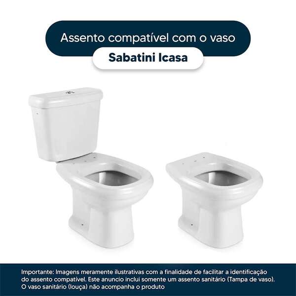 Assento Sanitario Sabatini Branco Para Bacia Icasa 6lpf - Image 4