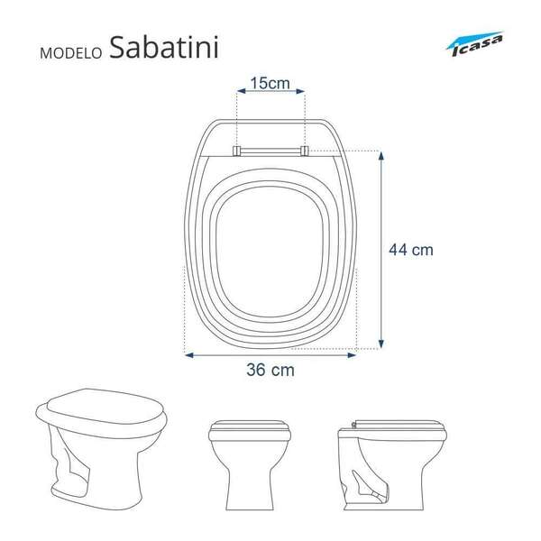 Assento Sanitario Sabatini Branco Para Bacia Icasa 6lpf - Image 5
