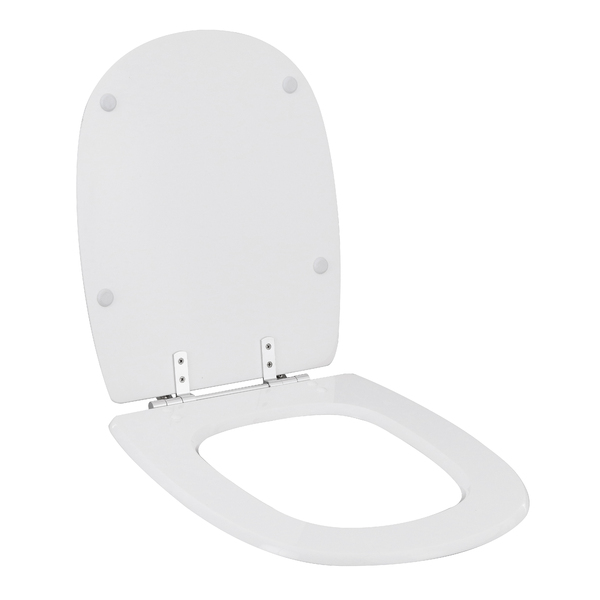 Assento Sanitário Formatos Sabatini com Fechamento Comum Quadrado Poliéster Branco Sensea