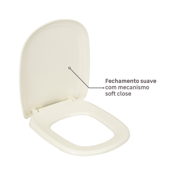 Assento Sanitário Sabatini Polipropileno Palha Fechamento Suave Tupan - Image 4