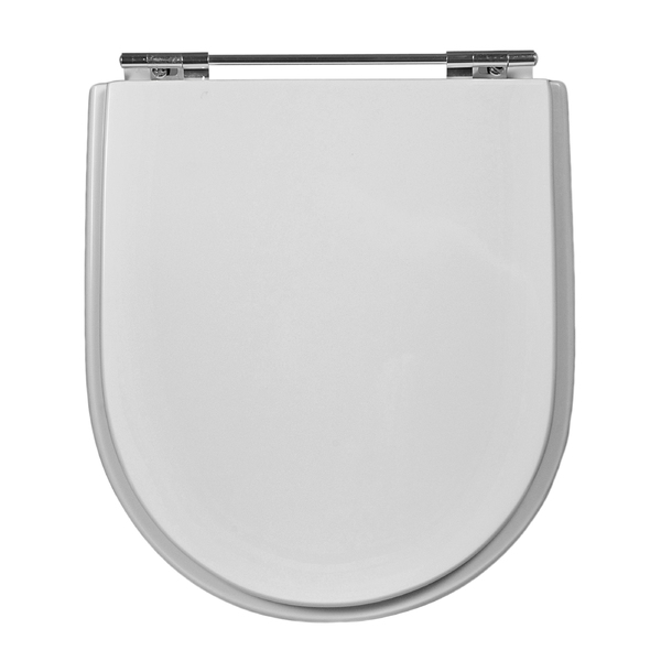 Assento Sanitário Formatos Calypso com Fechamento Comum Quadrado MDF Silver Grey Sicmol