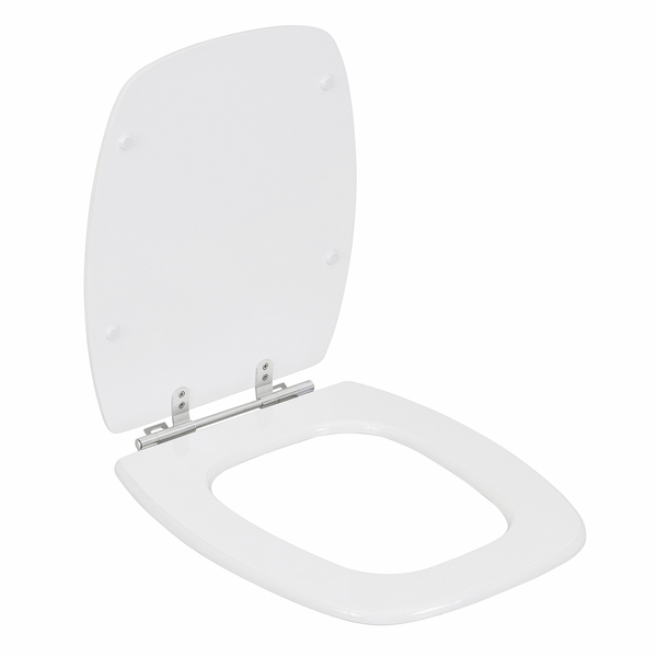 Assento Sanitário Formatos Stylus e Primula Plus com Fechamento Comum Quadrado MDF Branco Sensea