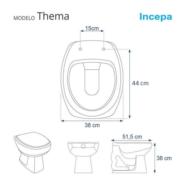 Assento Sanitário Thema Branco Para Vaso Incepa Laufen - Image 7