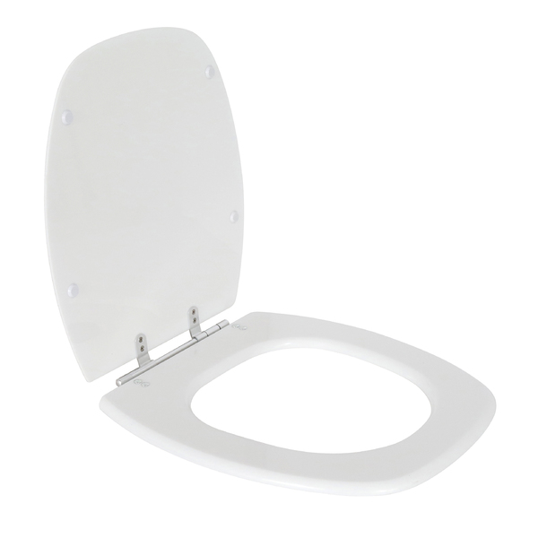 Assento Sanitário Formatos Thema com Fechamento Comum Quadrado Poliéster Branco Sensea