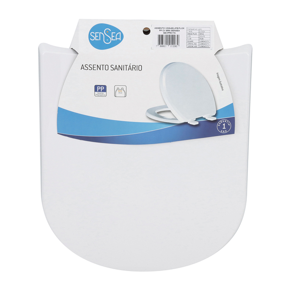 Assento Sanitário Vogue/Life Polipropileno Fechamento Comum Branco Sensea - Image 9